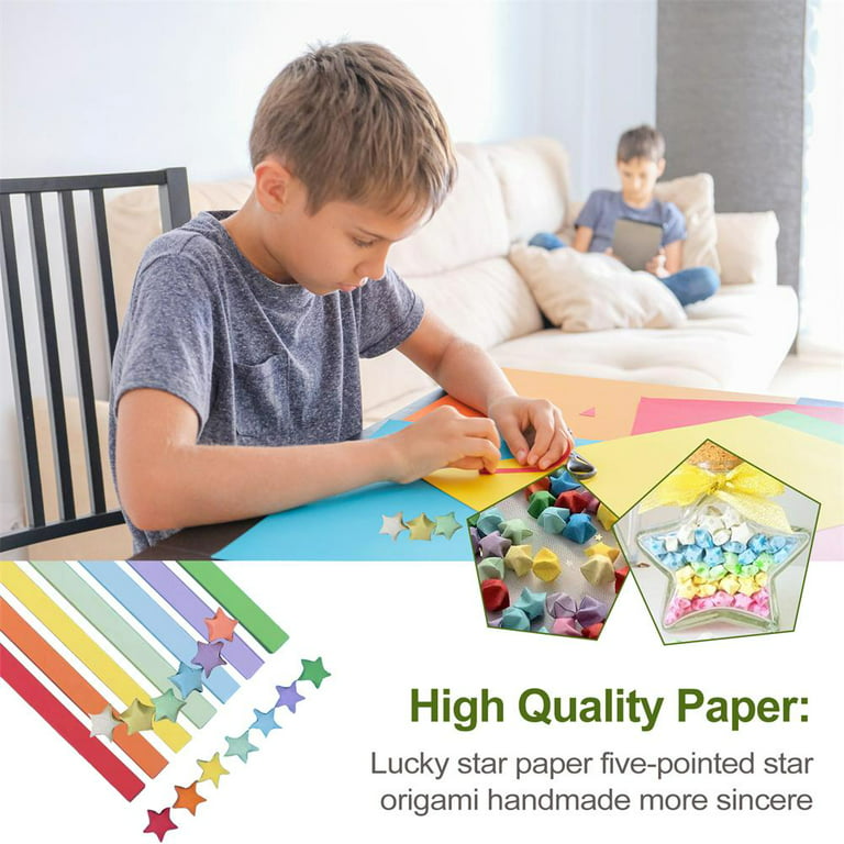 520pcs Sparkling Folding Paper Lucky Star Paper Strip Origami Ribbons DIY C  GX