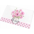 thumbnail image 2 of Shag Bath Rugs Pink Poppy Flowers in Vase Country Floral Plush Soft Fluffy Doormat Floor Carpet,Non-Slip Living Room Bedroom Kitchen Entryway Door Mats Pastoral White Plaid, 2 of 6