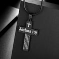 thumbnail image 3 of Jewmon Faith Cross Necklace for Men Stainless Steel Inspirational Bible Verse Necklace Easter Gifts, 3 of 8