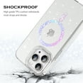thumbnail image 6 of YINLAI iPhone 15 Pro Max Case Compatible with Mag-safe,Clear Crystal Glitter Phone Case Shockproof Sparkly Cute Women Girl Protective Case for iPhone 15 Pro Max 6.7",Transparent, 6 of 8