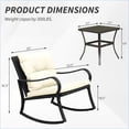 thumbnail image 3 of Patio 2-Piece Modern Loveseat & Coffee Table, Beige, for Porch Garden Poolside | Teak Finish | Acacia Wood, 3 of 10