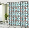 thumbnail image 4 of Ambesonne Tropical Shower Curtain, Banana Palm Leaves Stripes, 69"Wx70"L, Burnt Sienna Seafoam and Blue, 4 of 4