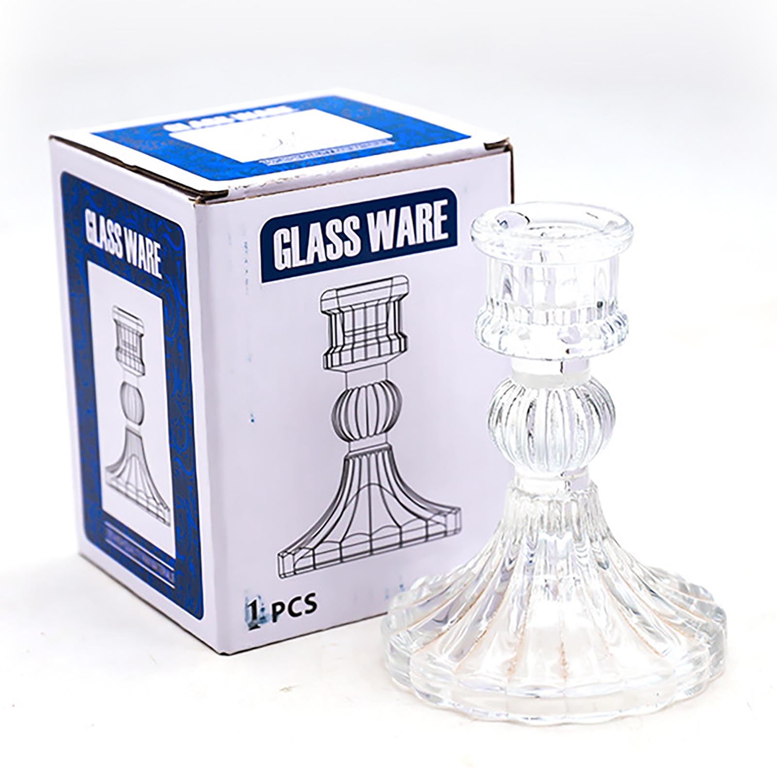 Lot De 4 Bougeoirs En Verre Holiday Time – Déco Noël Vintage – Neufs