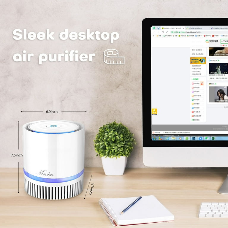 Mooka EPI810 3 in 1 True HEPA Indoor Home Air Purifier with Night Light