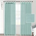 thumbnail image 2 of Linen Curtains Natural Blended Curtain Panels for Living-Room Window Privacy Translucent Linen Textured Drapes for Bedroom Blue green 52" W  x 72" L, 2 of 9