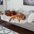 thumbnail image 3 of Furhaven Waterproof Throw Blanket for Dogs &amp; Indoor Cats, Washable - Shaggy Plush Calming Long Faux Fur &amp; Velvet Dog Blanket - Mist Gray, Extra Large/XL, 3 of 10