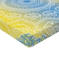thumbnail image 2 of Ambesonne Blue and Yellow Fitted Sheet, Hippie Ombre, Full Size, Blue Yellow, 2 of 3