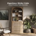 thumbnail image 5 of BELLEZE Display Storage Cabinet with Hutch, 72" Tall Wood Modern Bookshelf with 3 Drawers, Door Cabinet for Office, Study, Kitchen, Dining Living Room, Camel, 5 of 7