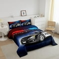 thumbnail image 3 of Police Car Comforter Sets King Size,Policeman Vehicle Bedding Set ,Red Blue Cop Lights Down Comforter Geometric Graphics Duvet Sets Bedroom Decor With 2 Pillow Cases, 3 of 6