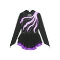thumbnail image 5 of CHICTRY Kids Girls Shiny Rhinestone Long Sleeve Figure Ice Skating Leotard Dress Purple 8, 5 of 7