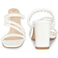 thumbnail image 2 of Square Toe Braided Chunky Heels Sandals for Women White US 6/UK 4/EU 36, 2 of 6