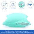 thumbnail image 5 of PiccoCasa 2 Pack Egyptian Cotton Pillowcases with Zipper Clourse Standard Cyan, 5 of 7