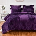 thumbnail image 2 of Set de edredón Sunshine Nicole de terciopelo desgastado Purple Queen, 2 of 4
