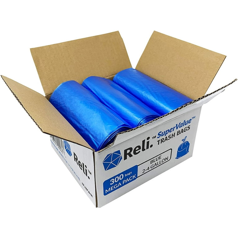 Reli. Supervalue 33 Gallon Recycling Bags (120 Count) Blue Trash Bags 30 Gallon - 33 Gallon Garbage Bags, Recycling Bags 33