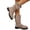 Beige, variant on Mid Calf Boots for Women Flat Casual Round Toe Fashion Calf High Boot Buckle Dressy Fall and Winter Low Heeled Womens Boots.