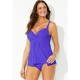 thumbnail image 5 of Swimsuits for All Women's Plus Size Faux Flyaway Crochet Underwire Tankini Set, 5 of 6