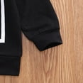 thumbnail image 4 of Franhais Kids Baby Letter Printing Pullover, Ribbed Closing Classic Round Neck Top Cloth, Autumn Spring Black White Sweatshirt, 4 of 6
