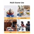 thumbnail image 2 of 13 Inch Round Placemats Set of 4, Blue Christmas Tree Non Slip Heat Insulation PP Table Mats, Xmas Reindeer Modern Abstract Art Washable Place Mats for Kitchen Dining Party Table Decor, 2 of 7