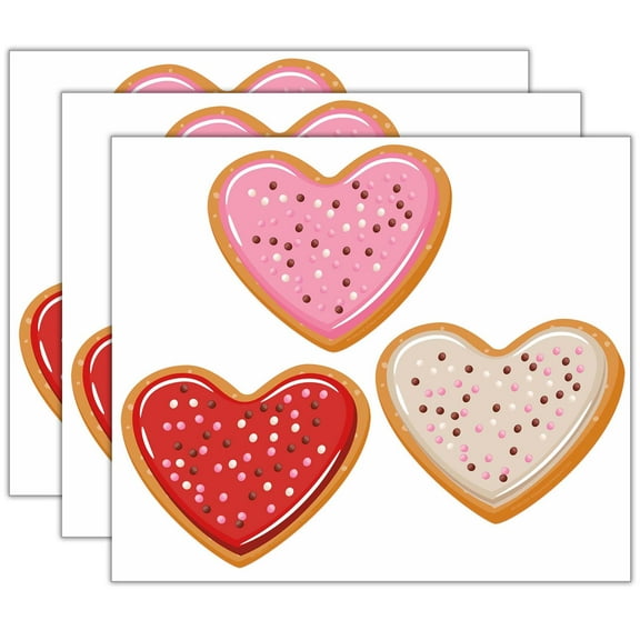 Eureka Heart Cookies Paper Cut-Outs, 36 Per Pack, 3 Packs