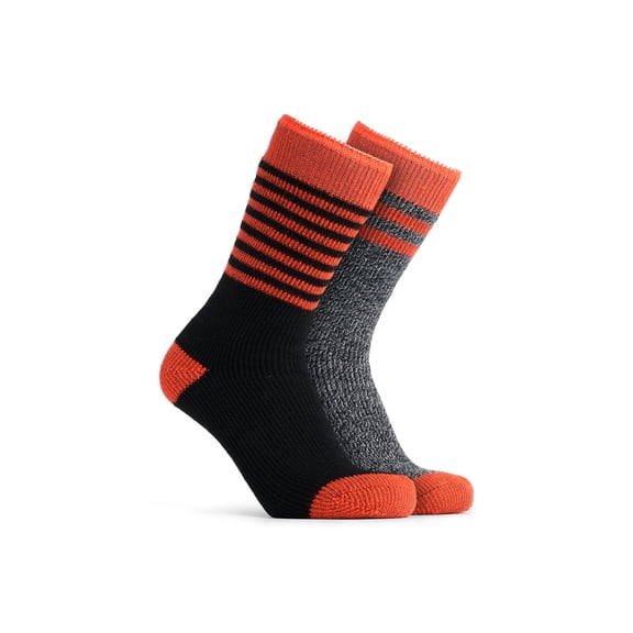 Polar Heat Nanuuq Men 2 Pack Premium Heat Socks Black/Blaze