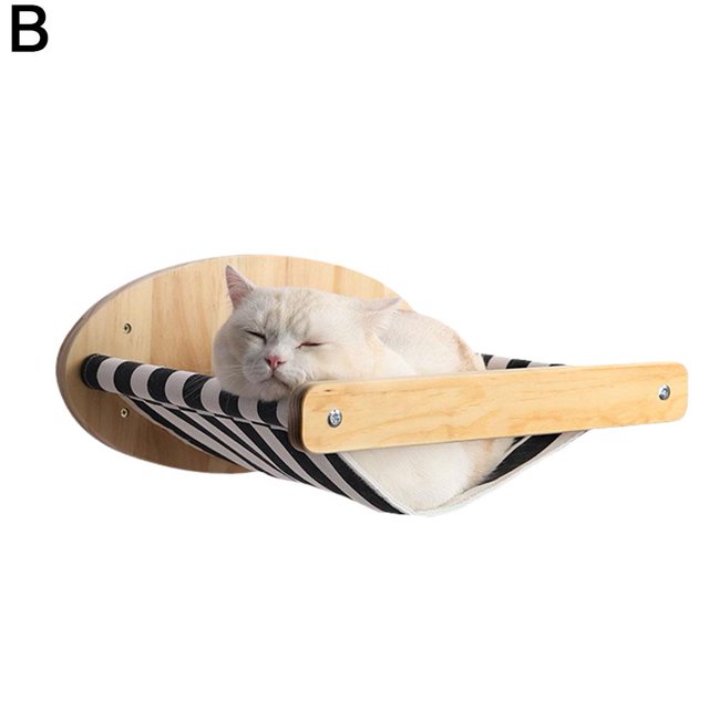 1 Pce Hamac Mural en Bois pour Chat au P0F0