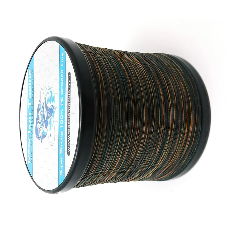 Reaction Tackle Braided Fishing Line Green Camo 30LB 500yd 
