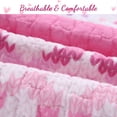 thumbnail image 4 of Cozy Line Home Fashions Butterfly Knit Print Pink Purple Cotton Quilt Bedding Set with Décor Throw Pillows, 6 Piece Queen, 4 of 9