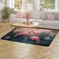 thumbnail image 3 of Flamingo Flower Tropical Area Rugs Carpet Suitable for Living Room Kitchen Bedroom Laundry Room Home Decorations, 3 of 7