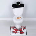 thumbnail image 4 of Christmas Toilet Seat Cover,3 Pieces Christmas Bathroom Decoration Set with Toilet Seat Cover,Rugs,Tank Cover Toilet Paper Box Cover,Xmas Party Accessories for Indoor Décor,Party Favors(White), 4 of 6