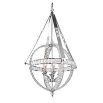 Bethel International Chandelier Chrome Metal & Crystal