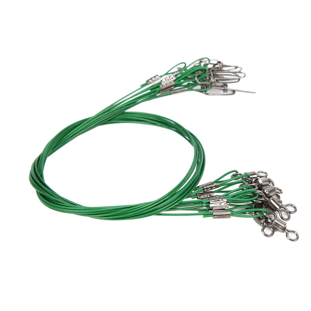 Steel Fishing Wire Line Leash Anti Bite Steel Fishing Line Steel Wire Leader with Rolling Swivel