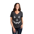 thumbnail image 2 of Jack 'O Lantern Women's Fashion Relaxed V-Neck T-Shirt Tee Charcoal Grey Large, 2 of 3