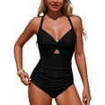 thumbnail image 4 of GEWSEY Womens One Piece Swimsuit Slimming Tummy Control Bathing Suit Shapewear Full Coverage Swim Suits (Black, S), 4 of 8