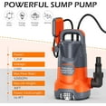 thumbnail image 2 of Automatic Submersible Sump Pump 1.2HP 4200GPH for Pool Drainage Basement Water Transfer, 2 of 6