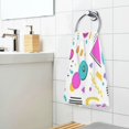 thumbnail image 3 of Yayeee 2 Pack Hand Towels for Bathroom 100% Cotton 16" x 28" Soft Absorbent Kitchen Towel, Purple Abstract Shapes, 3 of 7