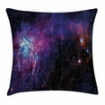 thumbnail image 1 of Galaxy Throw Pillow Cushion Cover, Starry Night Nebula Cloud Celestial Theme Image Space Decorations Art Print, Decorative Square Accent Pillow Case, 24 X 24 Inches, Black Purple Blue, by Ambesonne, 1 of 2