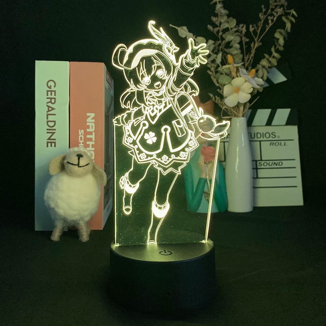 Luz nocturna Genshins Impacts Klees 3D LED que cambia de color