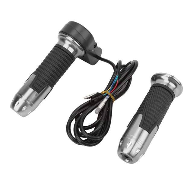Twist Throttle Grips, Reliable Plastic Twist Throttle Accelerator 12V-99V Durable With Button For Electric Bike For Electric Scooter Gold,Silver,Blue,Red,Grey