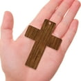 thumbnail image 3 of WIRESTER Set of 2 Aluminum Cross Hanging Ornaments for Christmas Tree Holidays Party Home Office Xmas Tree Decoration Gift - Brown Wood & Bamboo Wood Texture, 3 of 6