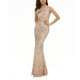 thumbnail image 3 of Gibobby Vestidos de fiesta elegantes Vestido de noche largo con lentejuelas de un hombro para mujer(Beige,XL), 3 of 5