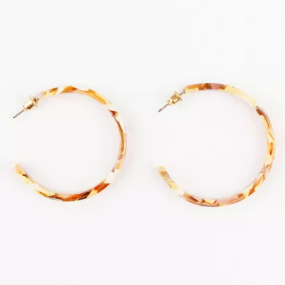 Fashion Tortoise Shell Hoops Resin Acrylic Hoop Earrings Women Party Jewelry