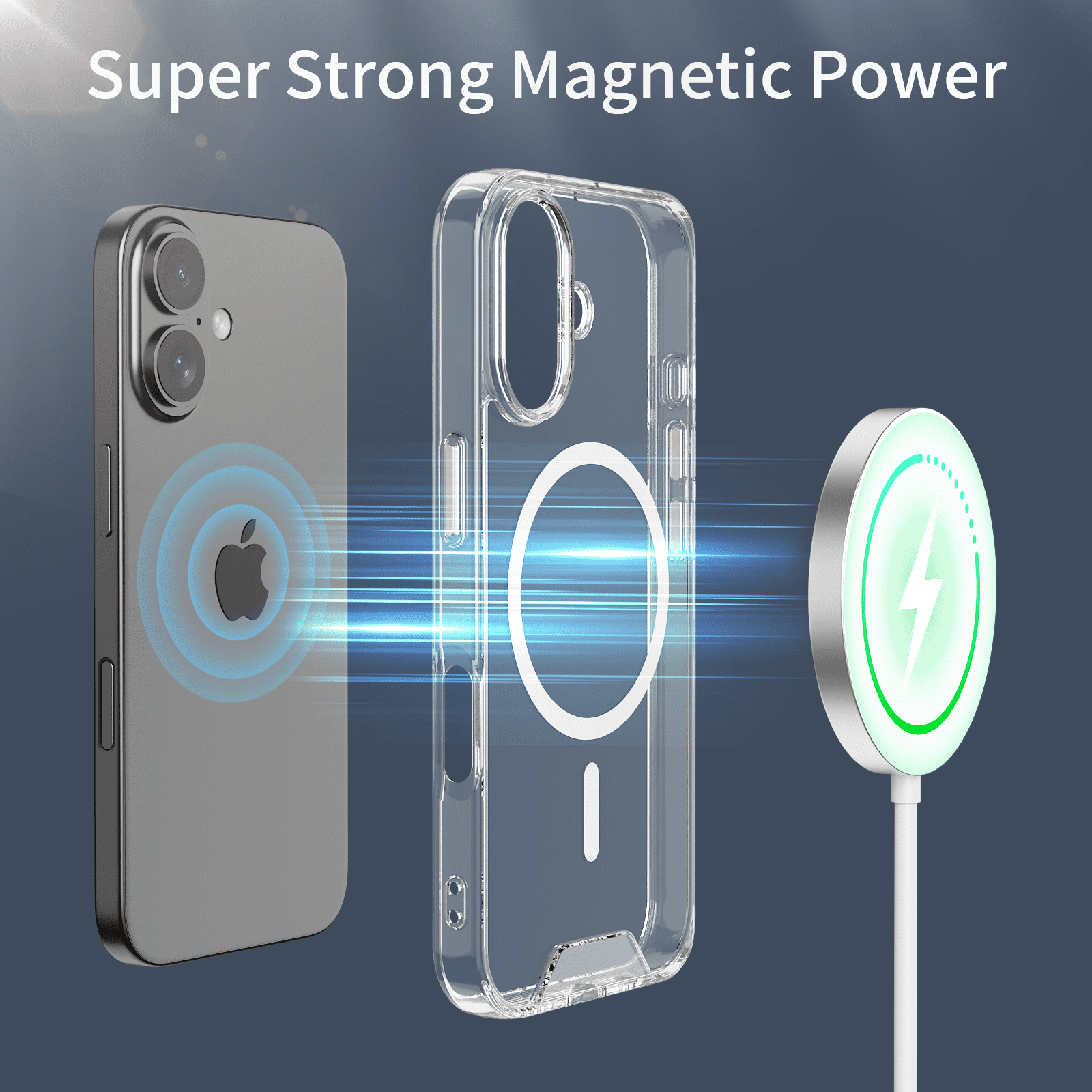 SZPSGC for iPhone 16 Case, Compatible with MagSafe, Anti-Fingerprint & Anti-Scratch, Slim Clear Shockproof Military-Grade Protective Case for iPhone 16, Clear