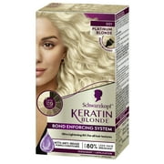 Schwarzkopf Keratin Blonde Hair Dye Platinum Blonde 001, Ultra Lightening Permanent Color, 1 Use
