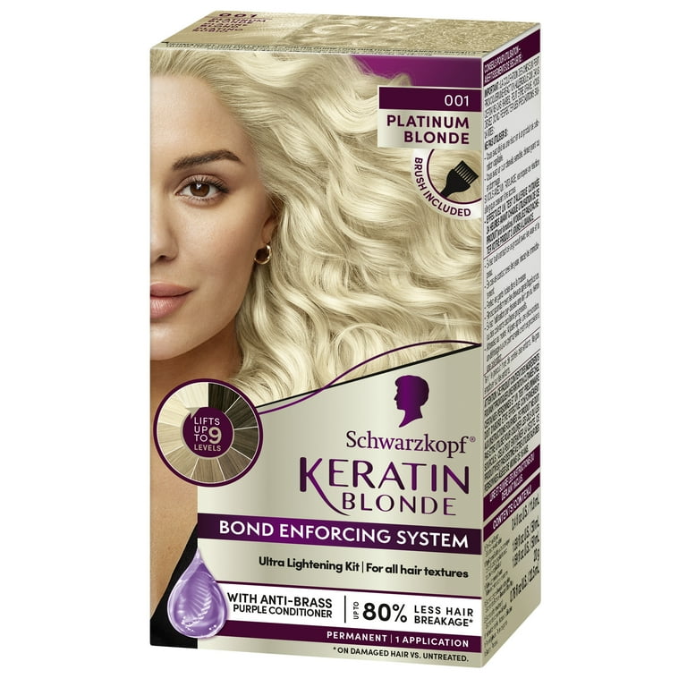 Schwarzkopf Keratin Blonde Hair Dye Platinum Blonde 001, Ultra