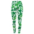 thumbnail image 5 of Mepaouo St. Patrick's Day Leggings High Waist Green Clover Leaves Tights Workout Yoga Pants Sizes S-2X, 5 of 5