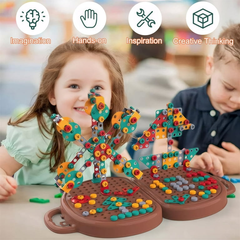 HACOCOLA Magic Montessori Play Toolbox with Kid's Drill Set for
