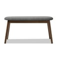 thumbnail image 2 of Baxton Studio Easton Mid-Century Modern Dark Grey Fabric Upholstered Walnut Finished Wood Bench, 2 of 7
