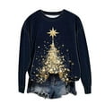 thumbnail image 1 of COM1950s Women's Long Sleeve Round Neck Shoulder Sweatshirt, 1 of 3