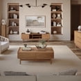 thumbnail image 4 of LuxenHome 47" Mid Century Modern Oak Coffee Table with Storage, Large Wooden Coffee Table for Living Room, 4 of 8