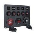 thumbnail image 1 of Panel Control Interruptor LED 5 Entradas Y 12 V Voltímetro USB4.2A para Modificación Vehículos Recreativos Automóviles Y Lanchas A (rojo) [embalaje en Caja Color], 1 of 9